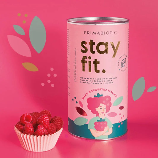 Stay fit, Vegan próteinhristingur – safaríkt hindberjabragð (500 g) (500 g)